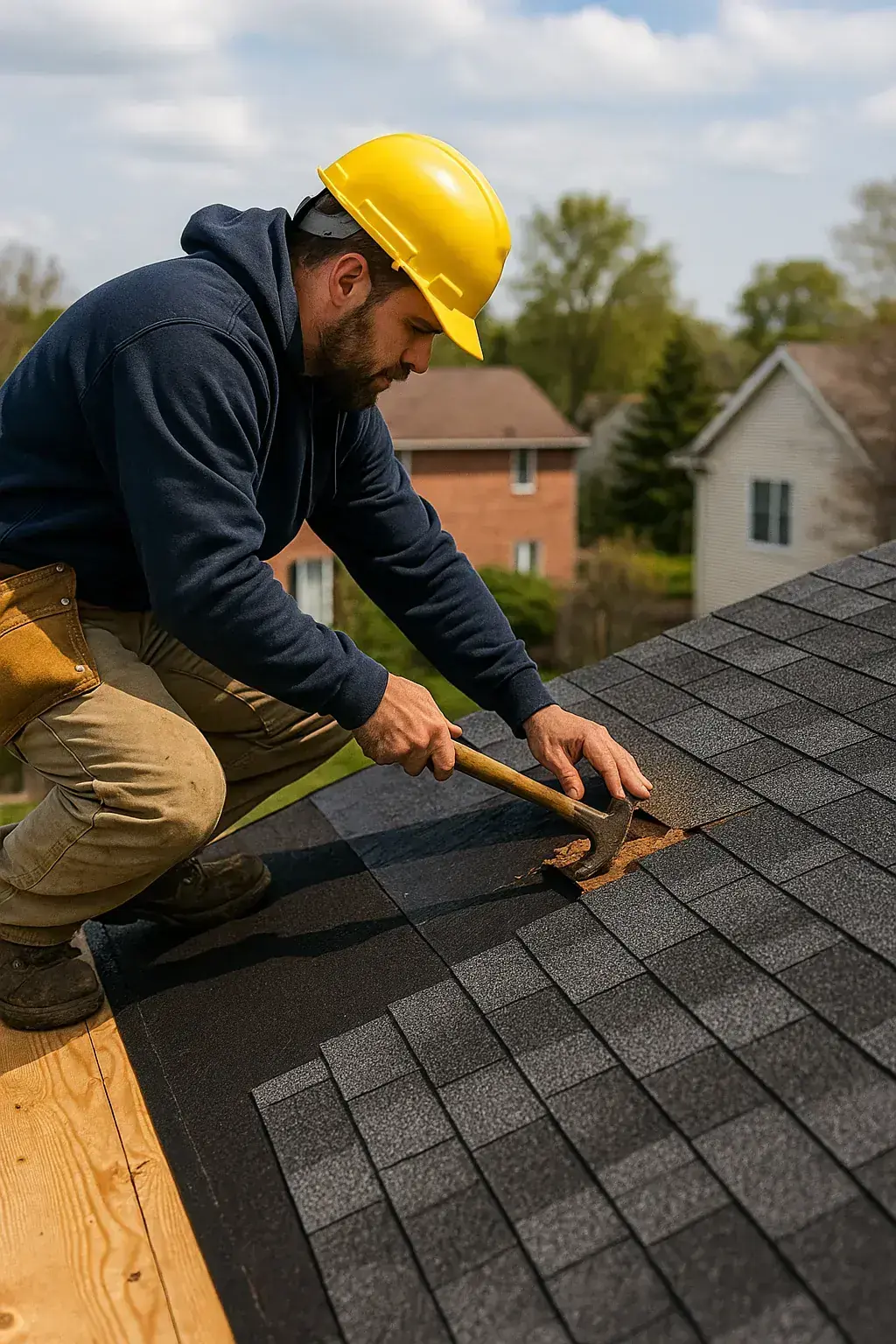 Roof replacement crew working in Philadelphia